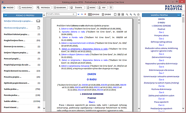Katalog propisa 2016 - Prečišćeni tekst propisa Crne Gore