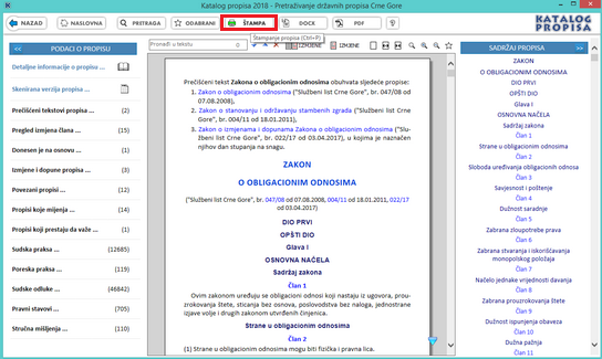 Katalog propisa - Štampa