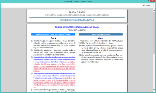 Katalog propisa - Prikaz prethodne izmjene člana